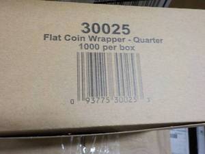 lot 63 image: Box of 1000 Flat Coin Wrappers -Qua...