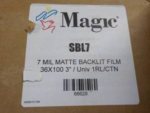lot 76 image: 1 Roll Magic 7 mil Matte Backlit Fi...