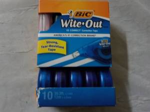 lot 103 image: BIC White Out Pkg of 10...