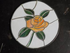 lot 163 image: Stained Glass Flower Wall Hanging...