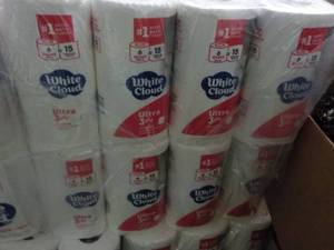 lot 240 image: 48 Rolls White Cloud 3 Ply Toilet P...