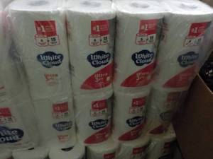 lot 242 image: 48 Rolls White Cloud 3 Ply Toilet P...