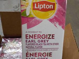 lot 418 image: 6 Boxes Lipton Energize Earl Grey B...