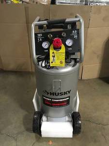 Husky 20 Gal. Vertical Electric-Powered Silent Air Compressor used customer return see pictures