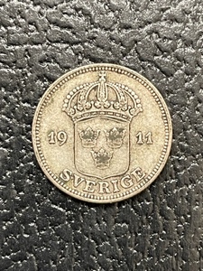 1911 Swedish 50 Ore Coin