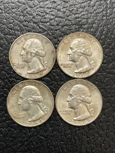 (4) Silver Washington Quarters