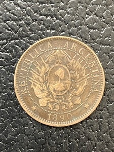 1890 Argentina 2 Cent Coin