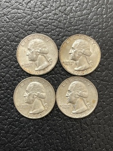 4 Silver Washington Quarters