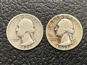 1935-D & 1937 Washington Quarters