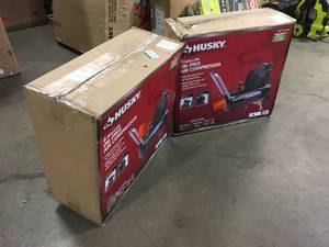 lot 14 image: Lot of 2 Husky 8 Gal Oil Free Air Compressor open box customer