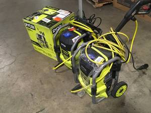 lot 17 image: Lot of assorted Ryobi Preassure Washers and accesories various conditions customer returns