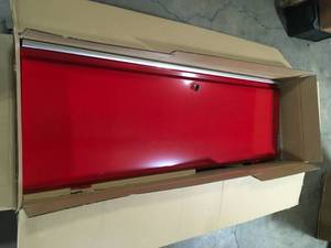 lot 31 image: Husky Ready-to-Assemble 24-Gauge Steel Freestanding Garage Cabinet in Red (48 in. W x 72 in. H x 18 in. D)