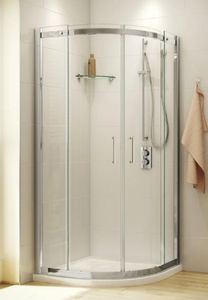 lot 83 image: Fleurco Banyo Shuttle Round 32 Semi Frameless Curved Sliding Doors