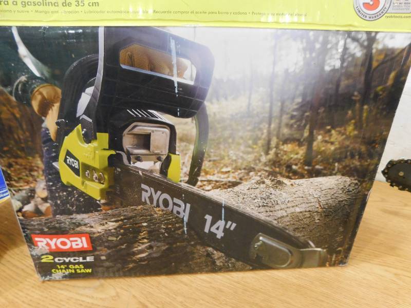 lot 80 image: RYOBI 14 in. 37cc 2-Cycle Gas Chainsaw