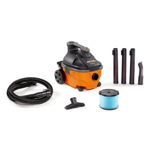 lot 27 image: New RIDGID 4 Gallon 5.0 Peak HP Portable WetDry Shop Vacuum with Fine Dust Filter, Locking Hose and Accessories