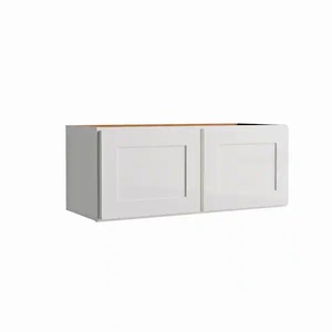 lot 154 image: Hampton Bay Courtland Shaker Assembled 30 in. x 12 in. x 12 in. Stock Wall Kitchen Cabinet in Polar White Finish