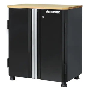 lot 167 image: Husky Ready-to-Assemble 24-Gauge Steel 2-Door Garage Base Cabinet in Black (28 in. W x 32 in. H x 18 in. D)