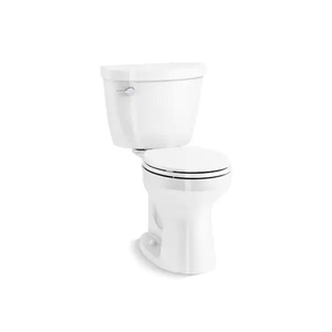 lot 184 image: KOHLER Cimarron Rev 360 2-piece 1.28 GPF Single Flush Round-Front Complete Solution Toilet in. White, Seat Included