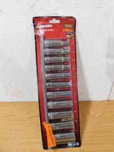 lot 55 image: Husky 12 in. Drive Deep Metric Socket Set (11-Piece)