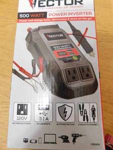 lot 98 image: Vector 500 Watt Power Inverter, Dual Power Inverter, Two USB Charging Ports