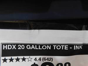 lot 135 image: (9) HDX 20 Gal. Storage Tote in Ink