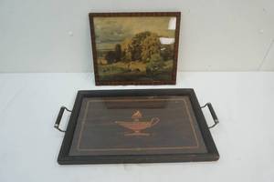 vintage picture, tray