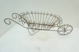 metal flower pot wheel barrow
