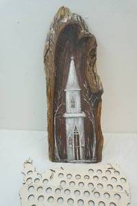 church on log slab