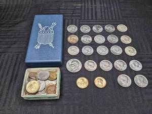Half Dollar and Dollar Coins includes Four Bicentennial Collection Coins