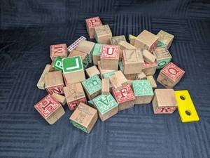 Vintage Wooden Blocks with Letters