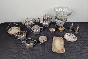 Collection of Vintage and Antique Serving Dishes and Pots - Some Silverplate