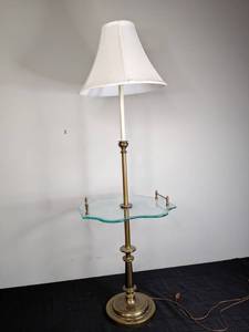 Beautiful 56 Standing Floor Lamp with Built-In Glass Table