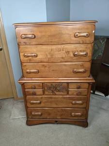 Vintage 6-Drawer Wood Bedroom Vertical Dresser