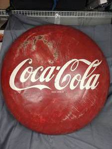 Vintage Coca-Cola 36 Round Metal Sign