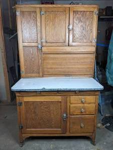 Antique Wood Hoosier Cupboard Cabinet