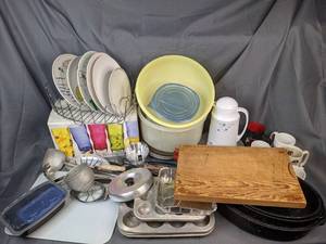 Corelle Thermal Server, Wooden Cutting Board, Roasting Pan, Plates, Glasses, Pans, Mugs and More