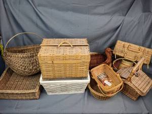 An Assortment of Various Woven Wicker Baskets
