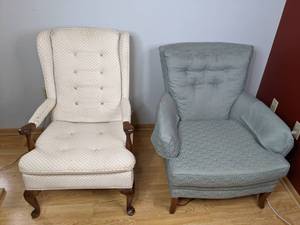 Cream and Gray Arm Chairs