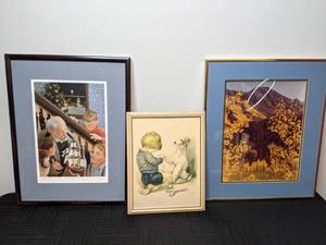 Three Framed Art Pieces includes a Julie Afton