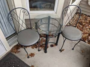 Lovely Porch Cafe Table and Two Chairs