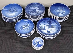 35-Piece Collection of Vintage Blue and White DanishNorwegian PorcelainChina by Copenhagen Porcelain, B&G, Royal Copenhagen, and More