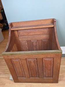 Open Rustic Wood Firewood Storage Box