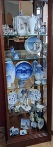 Collection of Porcelain, Ceramic, and Glass Collectibles Copenhagen Porcelain, Plates, Figurines, Teapot, Vases, and More