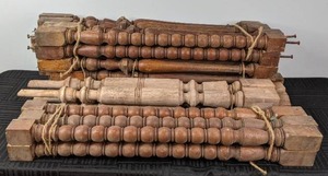 Collection of Turned Wooden Bannister Spindles, Table Legs, or Newell Posts