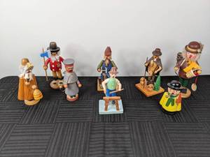 Lot of 8 German Wooden Incense Burner Figurines by Erzgebirge, Neustadter, Glaesser and more