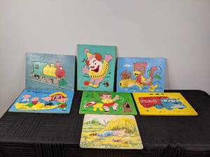 Lot of 7 Vintage Toddler Board Puzzles by SIFO, Playskool and More