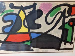 lot 2 image: Framed Composition IX Lithograph by Joan Miro