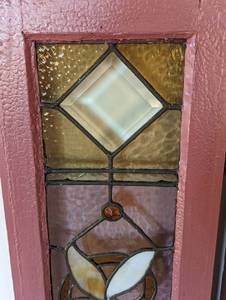 lot 4 image: Pair of Hanging Stained Glass Panels