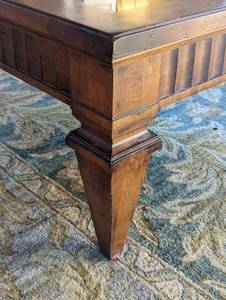 lot 3 image: Large and Gorgeous Glass Topped Wood Coffee Table
