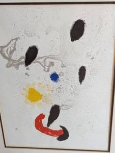 lot 12 image: Framed Composition B Lithograph by Joan Miro